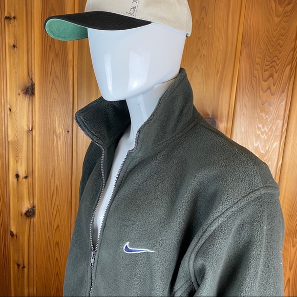 VTG 90s Nike Fleece Full Zip Jacket Swoosh XL Gray - Picture 5 of 13